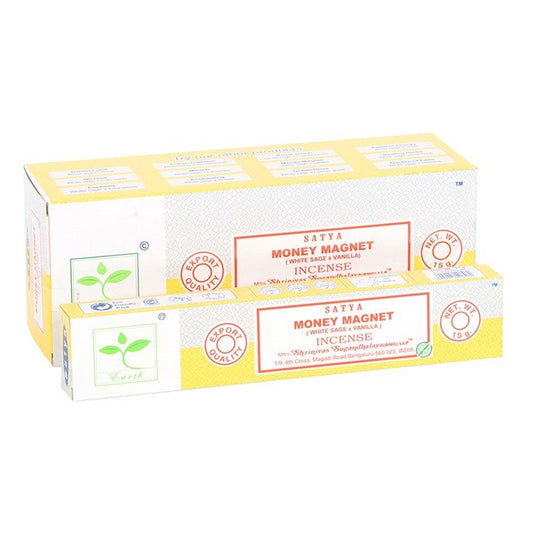 6 Packs of Money Magnet Earth Incense by Satya - Scents & Gifts UK