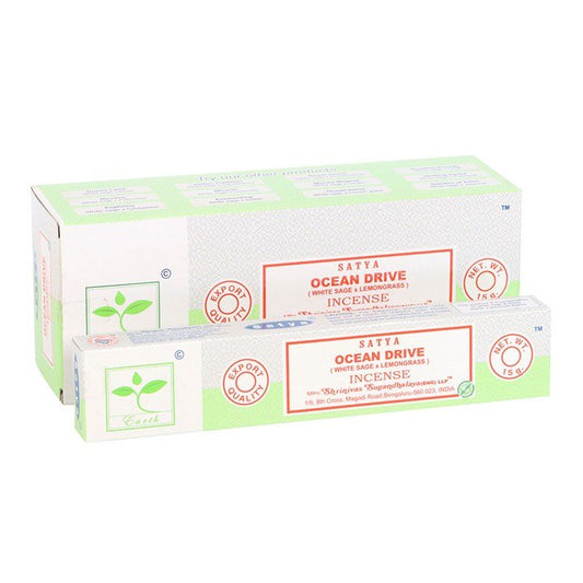 6 Packs of Ocean Drive Earth Incense by Satya - Scents & Gifts UK