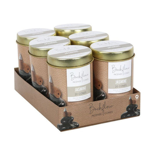 6 Tins of Elements Jasmine Jumbo Backflow Cones - Scents & Gifts UK