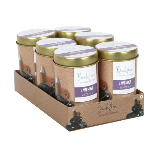 6 Tins of Elements Lavender Jumbo Backflow Cones - Scents & Gifts UK