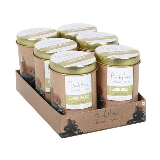 6 Tins of Elements Lemon Grass Jumbo Backflow Cones - Scents & Gifts UK