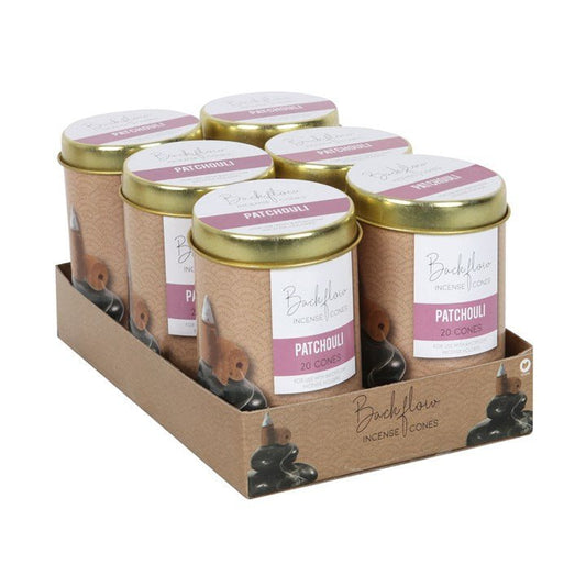 6 Tins of Elements Patchouli Jumbo Backflow Cones - Scents & Gifts UK