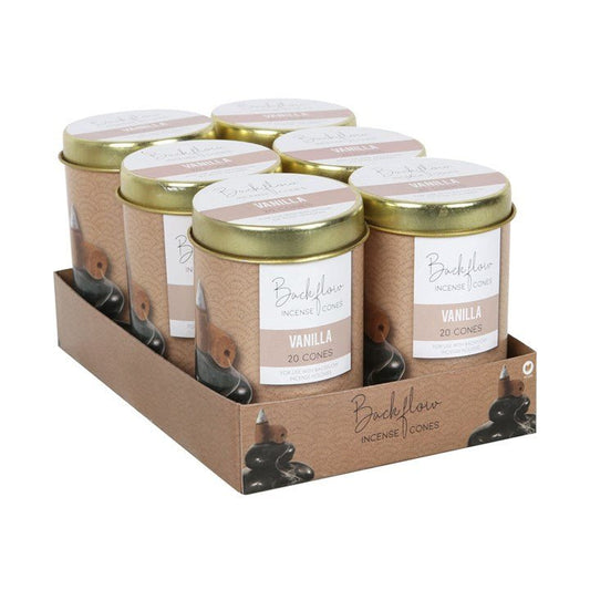 6 Tins of Elements Vanilla Jumbo Backflow Cones - Scents & Gifts UK