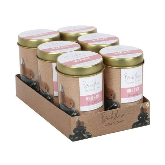6 Tins of Elements Wild Rose Jumbo Backflow Cones - Scents & Gifts UK