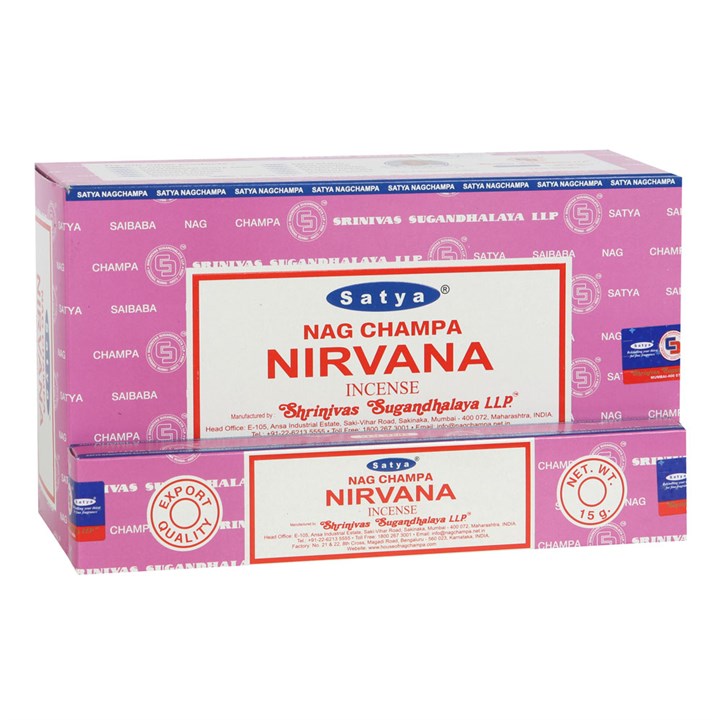 Set of 12 Packets of Nirvana Incense by Satya