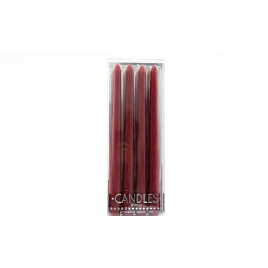 Set of 4 25cm Red Taper Candles