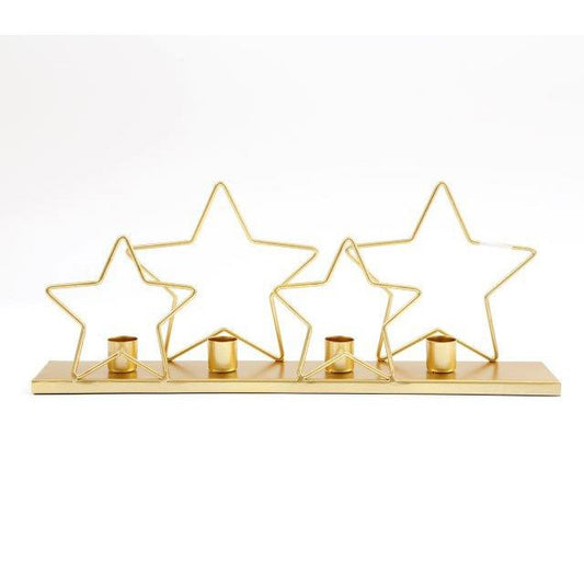 39cm Gold Star Candle Holder