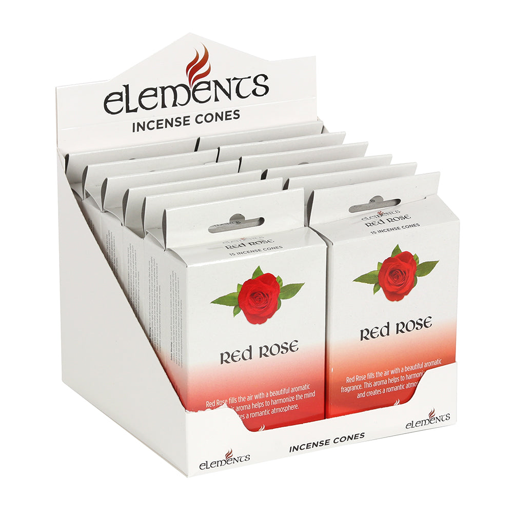 Set of 12 Packets of Elements Red Rose Incense Cones