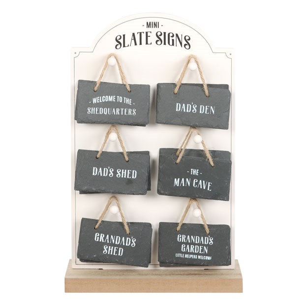 Set of 24 Mini Slate Signs for Him on Display