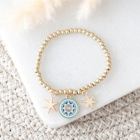 All Seeing Eye Beaded Charm Bracelet - Scents & Gifts UK