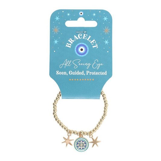 All Seeing Eye Beaded Charm Bracelet - Scents & Gifts UK
