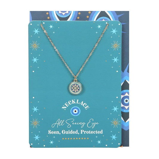 All Seeing Eye Necklace on Greeting Card - Scents & Gifts UK