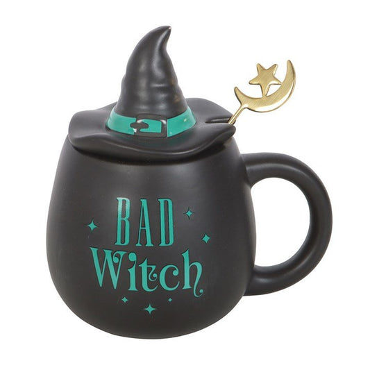 Bad Witch Lidded Mug with Spoon - Scents & Gifts UK