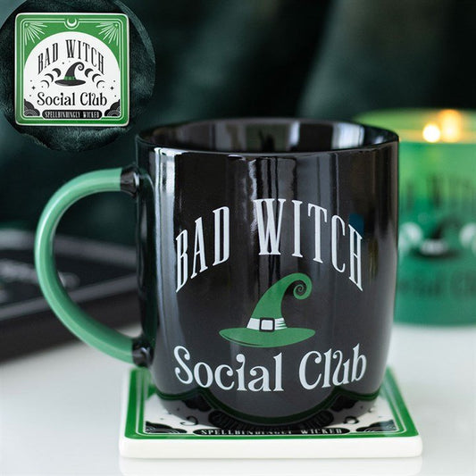 Bad Witch Social Club Mug and Coaster Set - Scents & Gifts UK