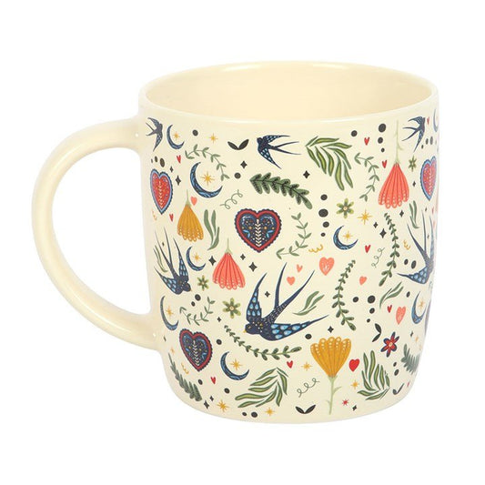 Cream Midnight Bloom Print Mug - Scents & Gifts UK