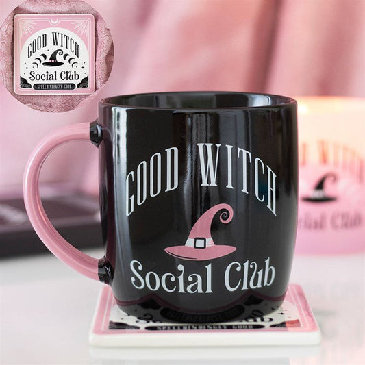 Good Witch Social Club Mug and Coaster Set - Scents & Gifts UK
