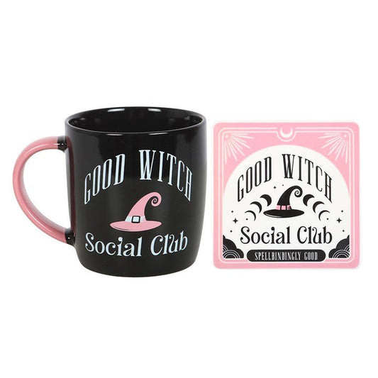 Good Witch Social Club Mug and Coaster Set - Scents & Gifts UK