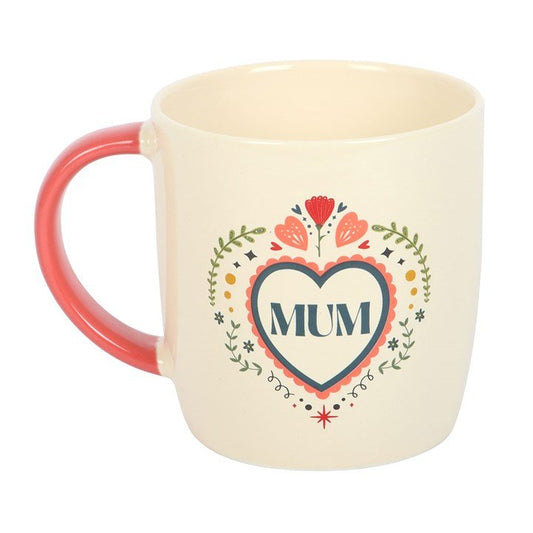 Mum Folk Heart Mug - Scents & Gifts UK