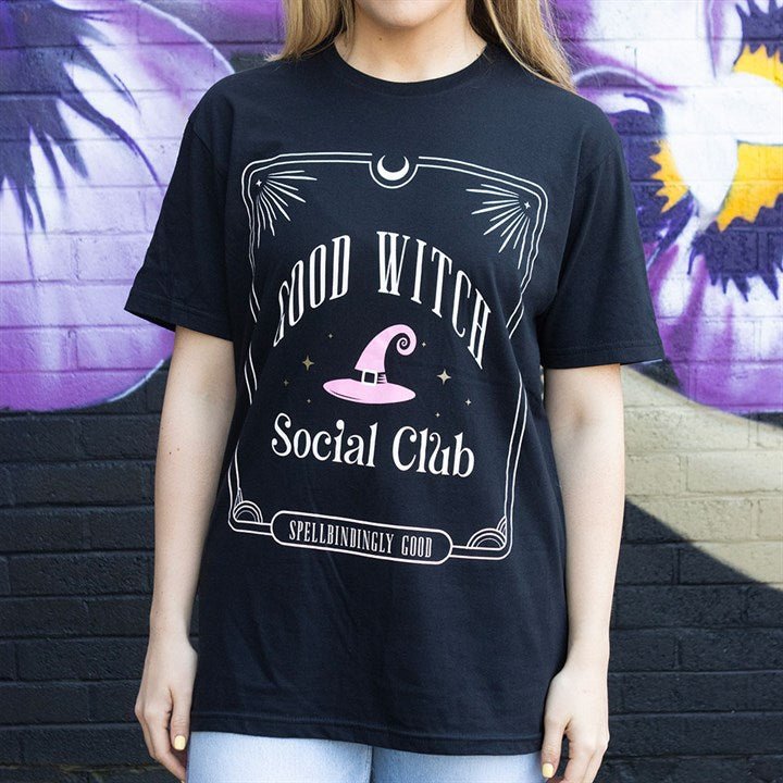 Pink Good Witch Social Club Unisex T-shirt Size S - Scents & Gifts UK