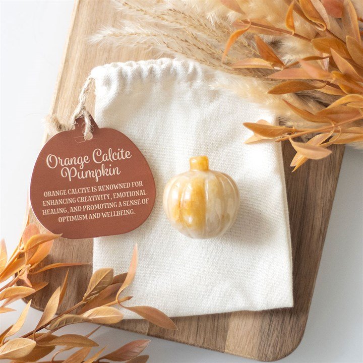 Pumpkin Shaped Orange Calcite Crystal - Scents & Gifts UK