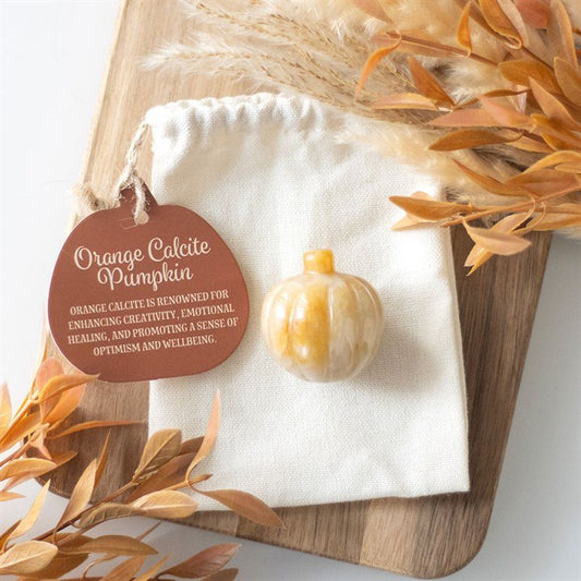 Pumpkin Shaped Orange Calcite Crystal - Scents & Gifts UK
