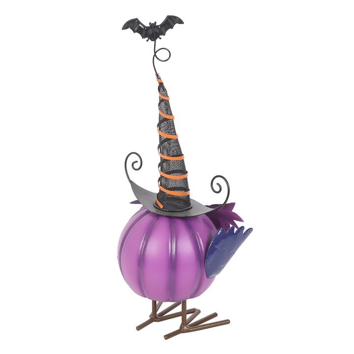 Purple Metal Owl Ornament with Witch Hat - Scents & Gifts UK