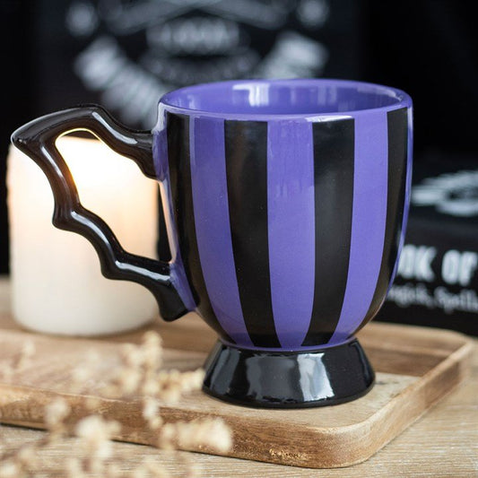 Purple Striped Bat Wing Teacup - Scents & Gifts UK