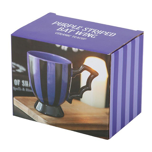Purple Striped Bat Wing Teacup - Scents & Gifts UK