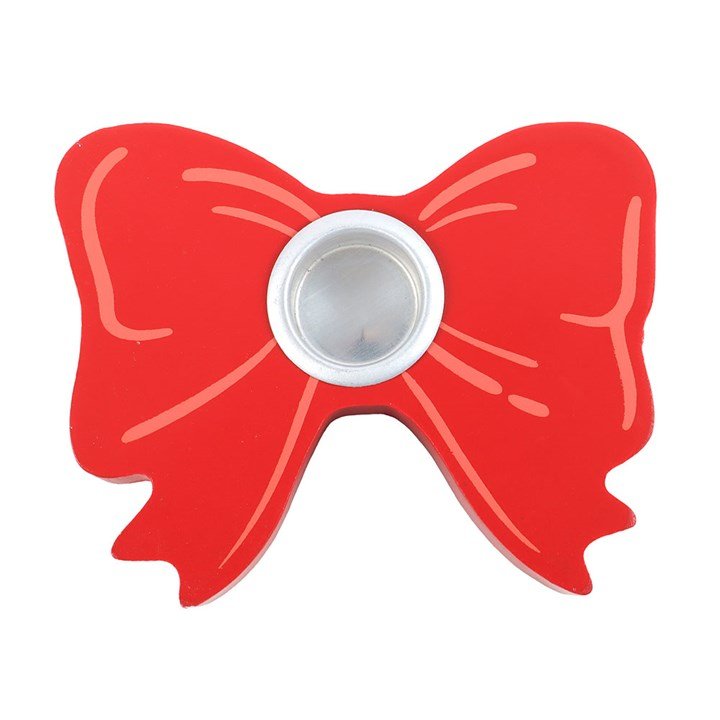 Red Bow Taper Candle Holder - Scents & Gifts UK