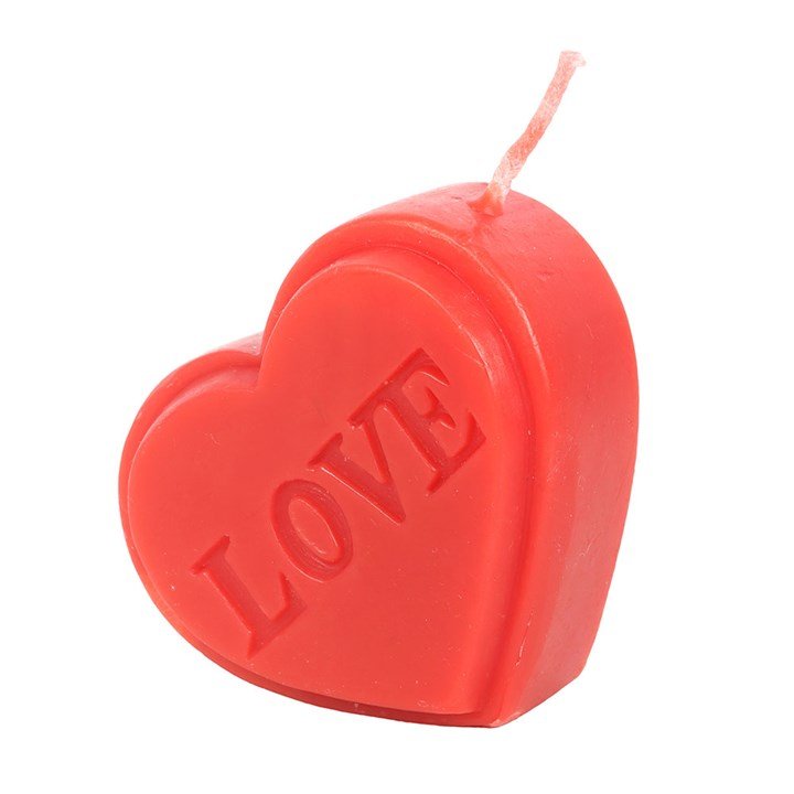 Red Love Heart Shaped Valentine's Day Candle - Scents & Gifts UK