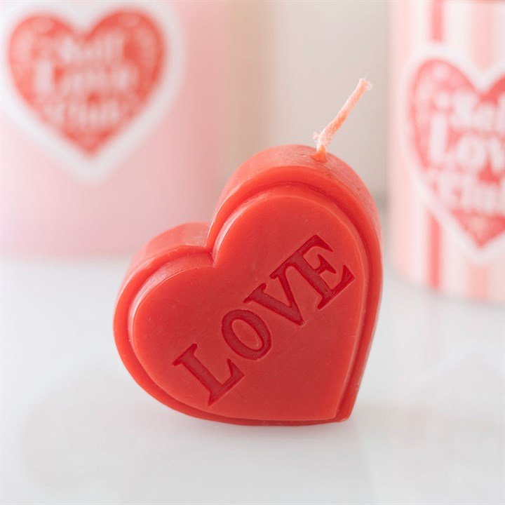 Red Love Heart Shaped Valentine's Day Candle - Scents & Gifts UK