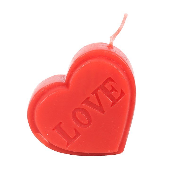 Red Love Heart Shaped Valentine's Day Candle - Scents & Gifts UK