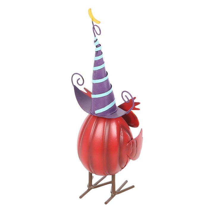 Red Metal Owl Ornament with Witch Hat - Scents & Gifts UK