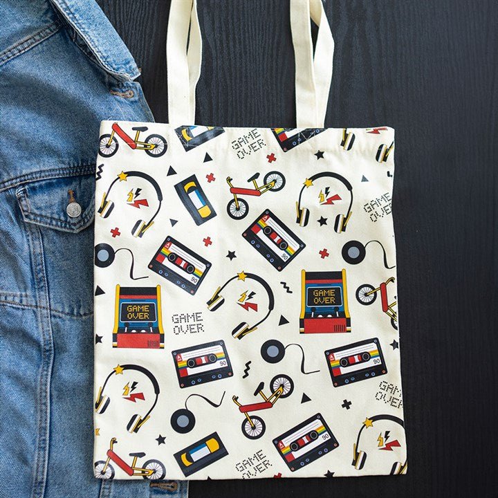 Retro 80s Print Polycotton Tote Bag - Scents & Gifts UK