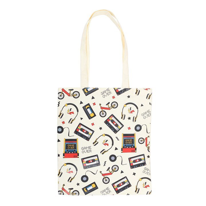 Retro 80s Print Polycotton Tote Bag - Scents & Gifts UK
