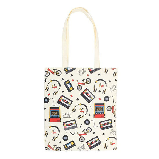 Retro 80s Print Polycotton Tote Bag - Scents & Gifts UK