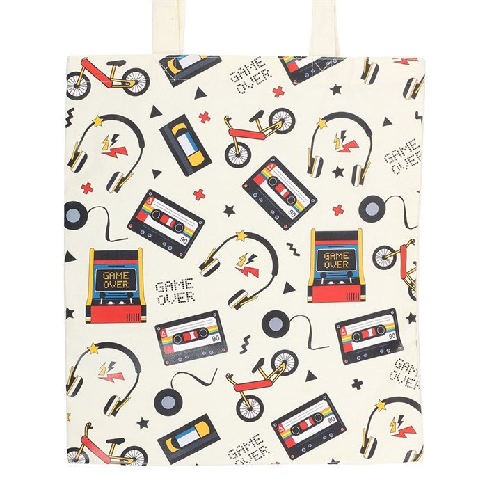 Retro 80s Print Polycotton Tote Bag - Scents & Gifts UK