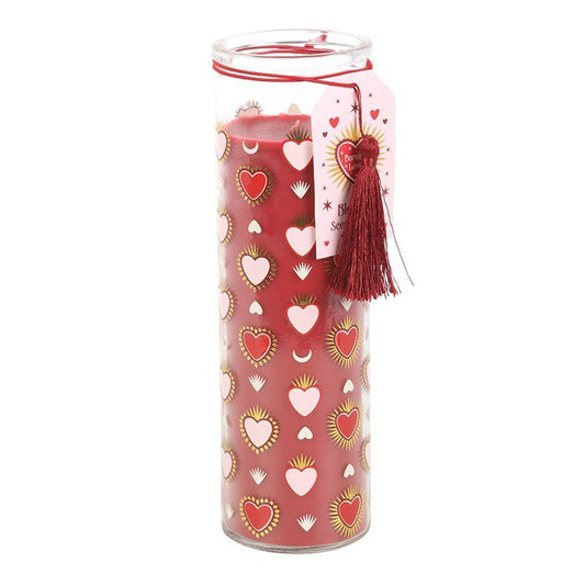 Sacred Heart Print Black Fig Tube Candle - Scents & Gifts UK