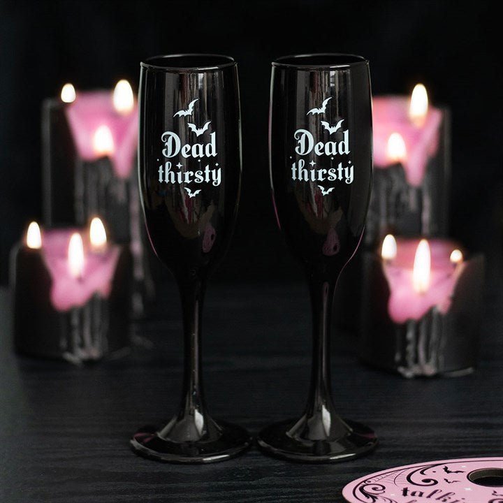 Set of 2 Dead Thirsty Champagne Flutes - Scents & Gifts UK
