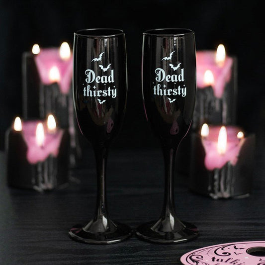 Set of 2 Dead Thirsty Champagne Flutes - Scents & Gifts UK
