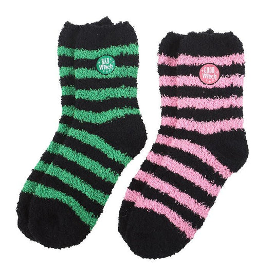 Set of 2 Good Witch and Bad Witch Fluffy Socks - Scents & Gifts UK
