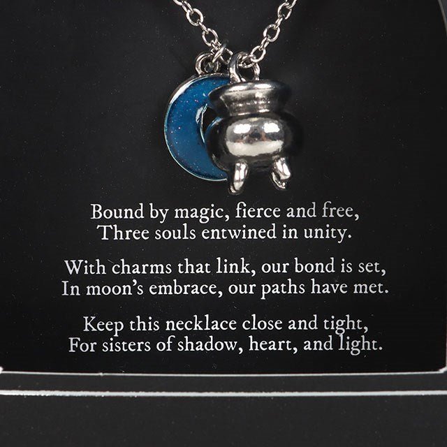 Set of 3 Coven Sisters Cauldron Charm Necklaces - Scents & Gifts UK