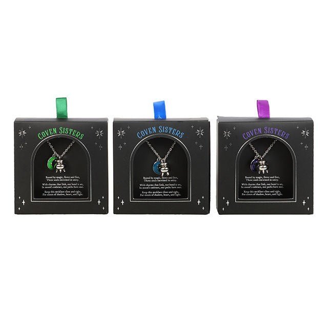 Set of 3 Coven Sisters Cauldron Charm Necklaces - Scents & Gifts UK