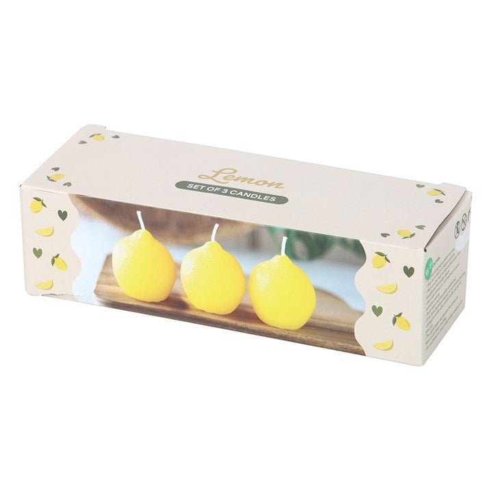 Set of 3 Lemon Shaped Candles - Scents & Gifts UK