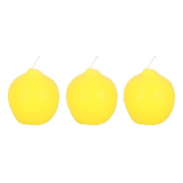 Set of 3 Lemon Shaped Candles - Scents & Gifts UK