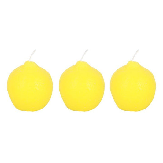 Set of 3 Lemon Shaped Candles - Scents & Gifts UK