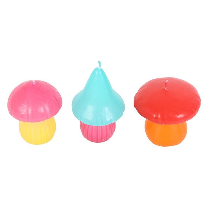 Set of 3 Mushroom Shaped Candles - Scents & Gifts UK
