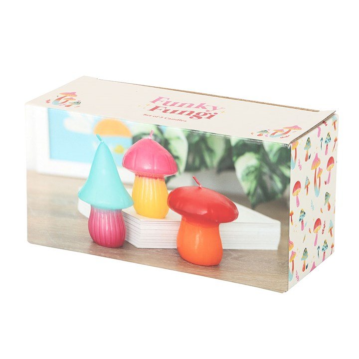 Set of 3 Mushroom Shaped Candles - Scents & Gifts UK