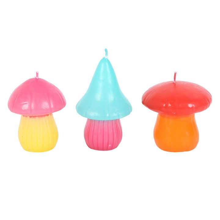 Set of 3 Mushroom Shaped Candles - Scents & Gifts UK
