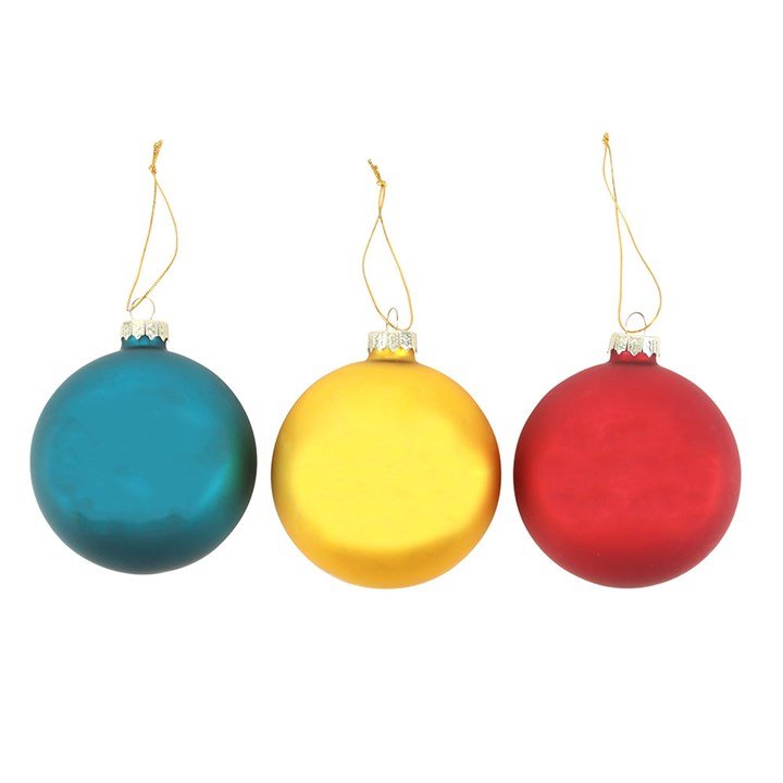 Set of 3 Nostalgic Christmas Glass Baubles - Scents & Gifts UK